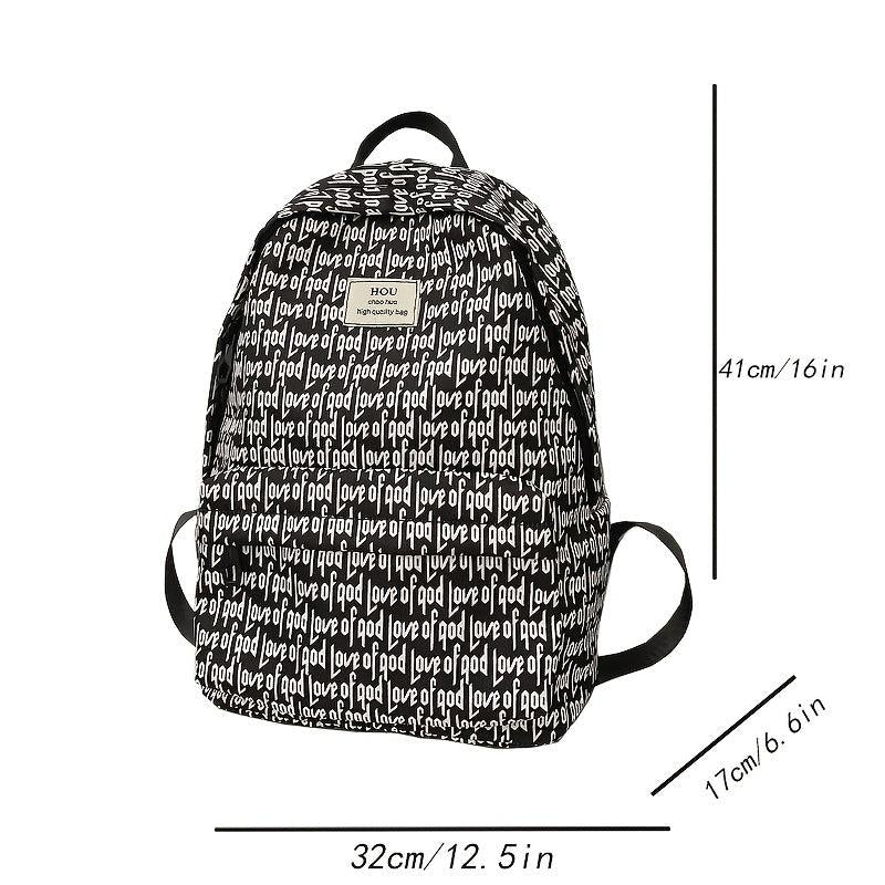 Unisex Large Capacity Letter Backpack