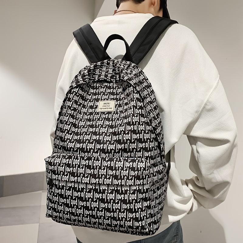 Unisex Large Capacity Letter Backpack