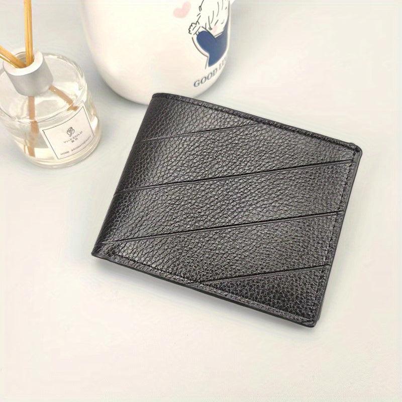 Men's PU Leather Zipper Short Wallet Card Holder Gift For Men