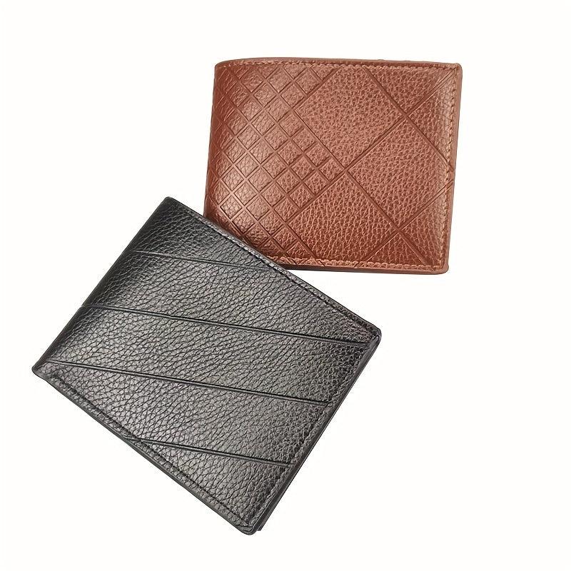 Men's PU Leather Zipper Short Wallet Card Holder Gift For Men