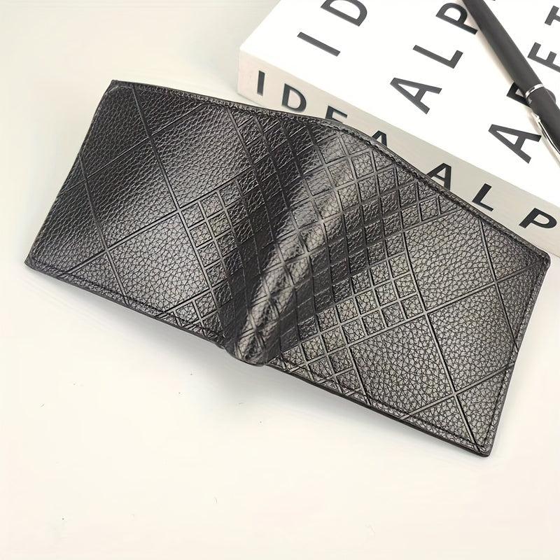 Men's PU Leather Zipper Short Wallet Card Holder Gift For Men