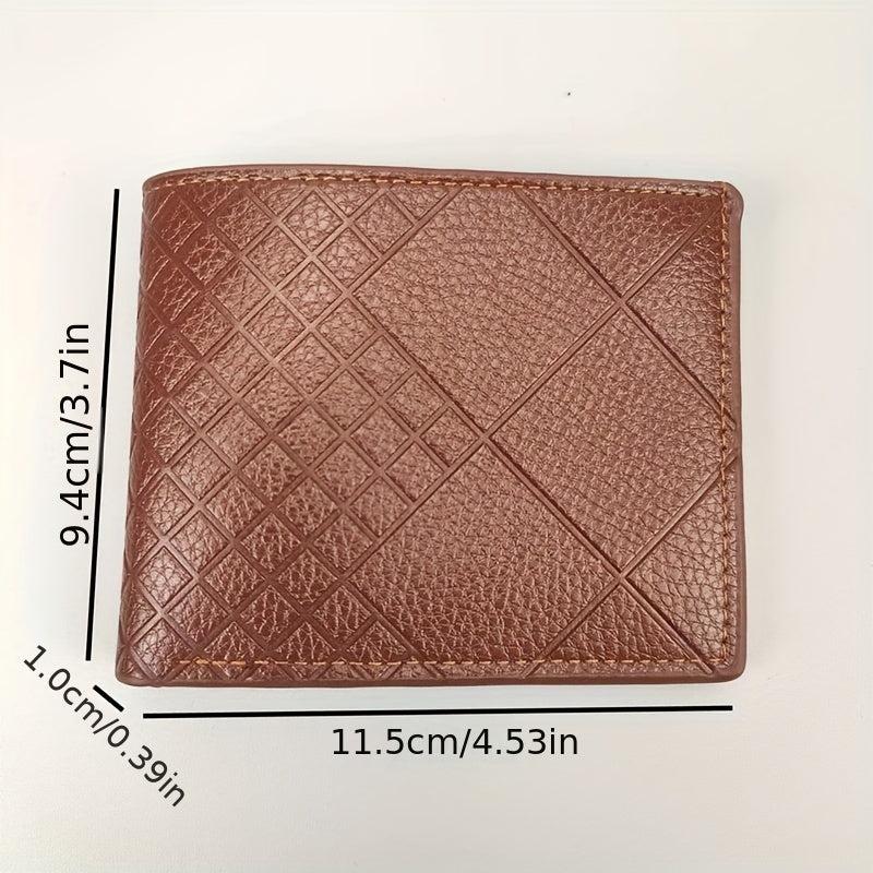 Men's PU Leather Zipper Short Wallet Card Holder Gift For Men