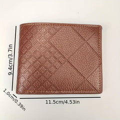 Men's PU Leather Zipper Short Wallet Card Holder Gift For Men