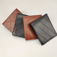 Men's PU Leather Zipper Short Wallet Card Holder Gift For Men