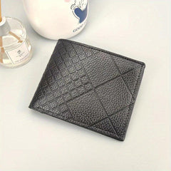 Men's PU Leather Zipper Short Wallet Card Holder Gift For Men