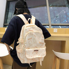 Casual Cartoon Printing Backpack Large Capacity School Bag