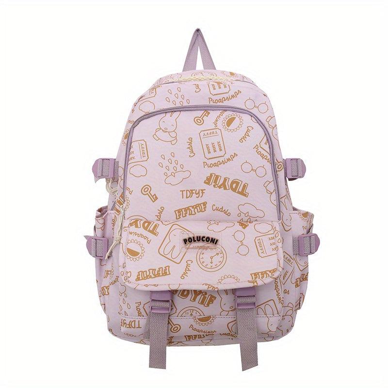 Casual Cartoon Printing Backpack Large Capacity School Bag