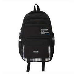 Plaid Large Capacity Student Backpack High School College Travel Backpack
