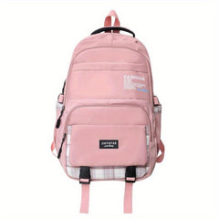 Plaid Large Capacity Student Backpack High School College Travel Backpack