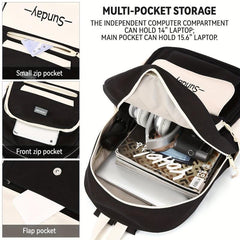 Fashionable Preppy Backpack with Large Capacity