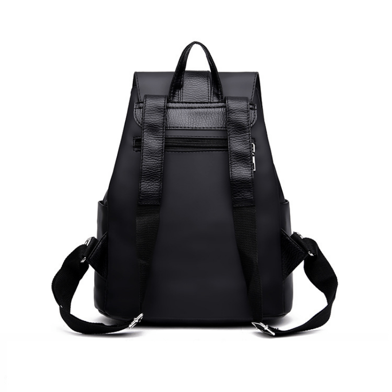 Black Double Shoulder Backpack Women's Student Commuter Bag for School Office