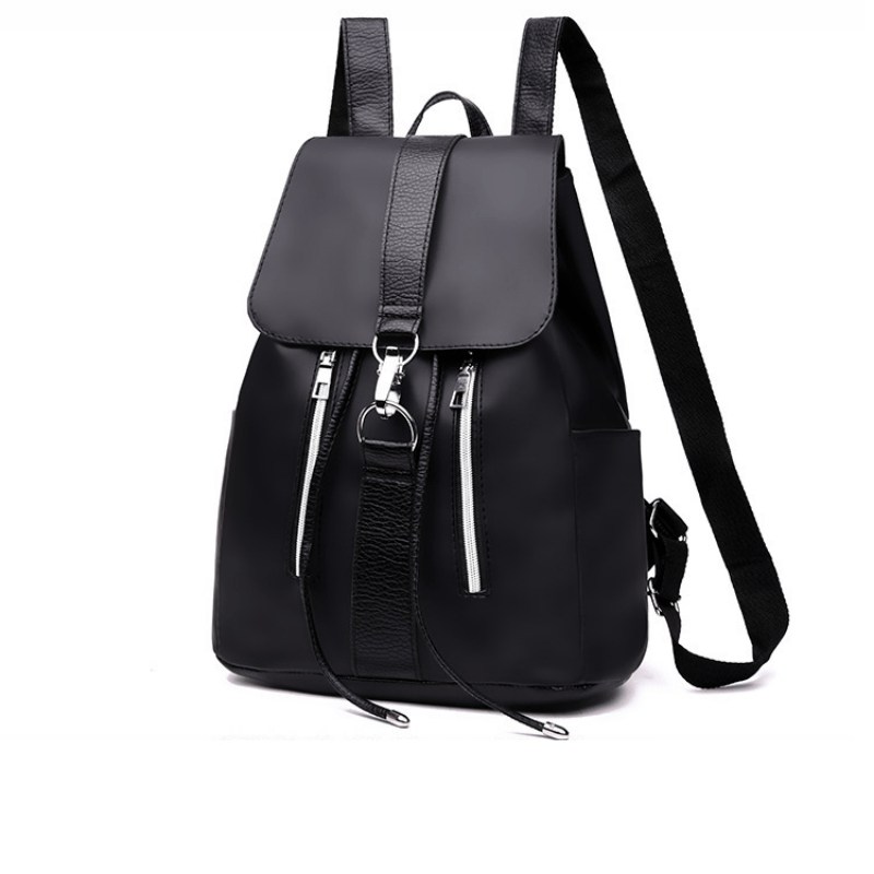 Black Double Shoulder Backpack Women's Student Commuter Bag for School Office