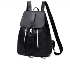 Black Double Shoulder Backpack Women's Student Commuter Bag for School Office