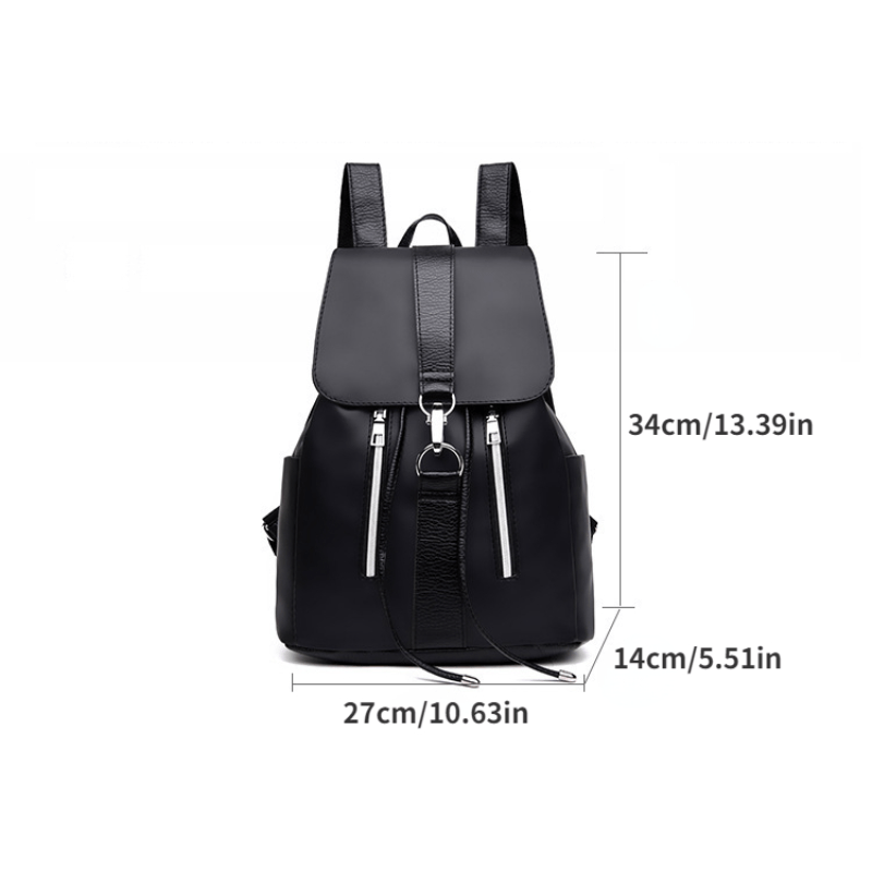 Black Double Shoulder Backpack Women's Student Commuter Bag for School Office