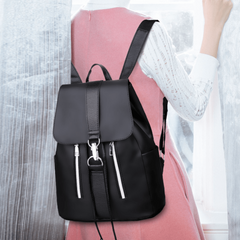 Black Double Shoulder Backpack Women's Student Commuter Bag for School Office