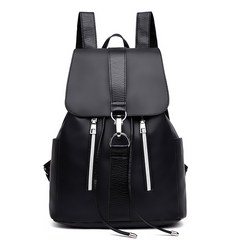 Black Double Shoulder Backpack Women's Student Commuter Bag for School Office