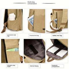 Vintage Canvas School Bag for Travel and School
