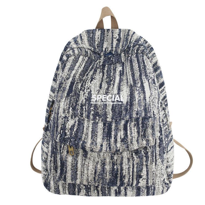 Striped Double Shoulder Backpack