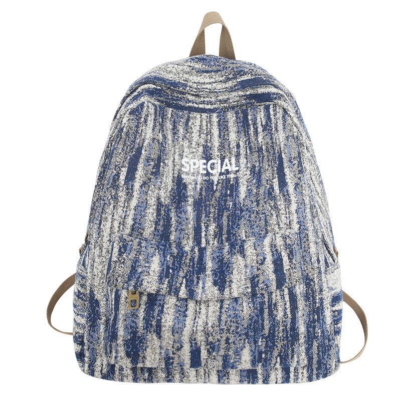 Striped Double Shoulder Backpack
