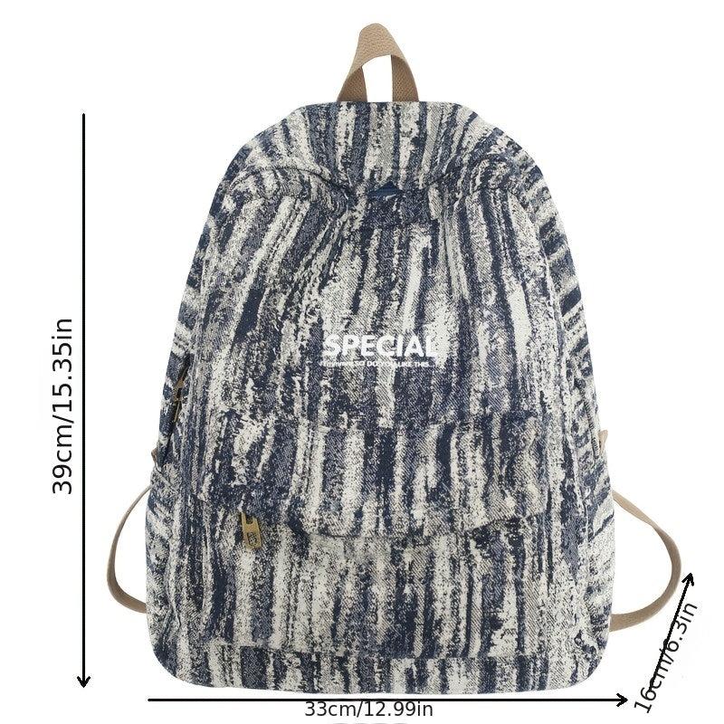 Striped Double Shoulder Backpack