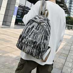 Striped Double Shoulder Backpack