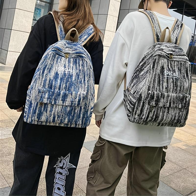 Striped Double Shoulder Backpack