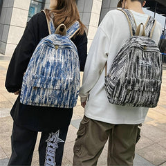 Striped Double Shoulder Backpack