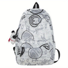 Graffiti Letter Pattern Nylon Backpack for School Students