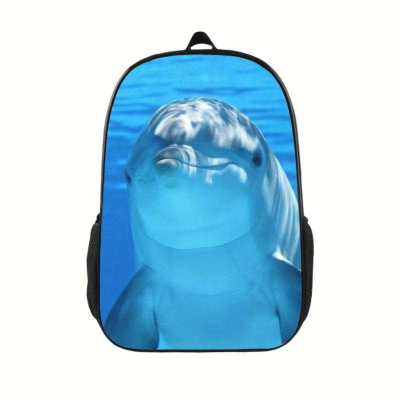 Dolphin 3D Printing Backpack Large Capacity Lightweight School Bag Boys Girls