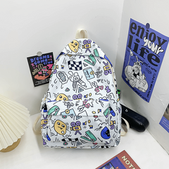 Graffiti Schoolbag Women Large Capacity Double Shoulder Bag Backpack