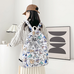 Graffiti Schoolbag Women Large Capacity Double Shoulder Bag Backpack