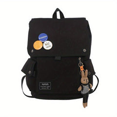 Contrast Flap Backpack Large Capacity Schoolbag