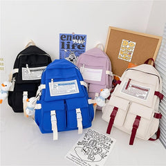 Casual Men's Backpack Zipper Bag With Side Pocket For School Student