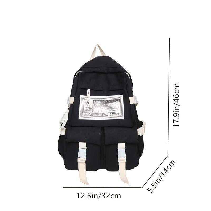 Casual Men's Backpack Zipper Bag With Side Pocket For School Student