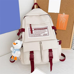 Casual Men's Backpack Zipper Bag With Side Pocket For School Student