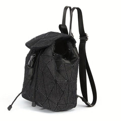 Geometric Argyle Pattern Flap Backpack Double Shoulder Bag
