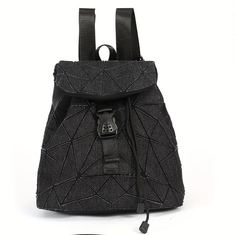 Geometric Argyle Pattern Flap Backpack Double Shoulder Bag