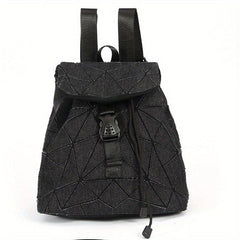 Geometric Argyle Pattern Flap Backpack Double Shoulder Bag