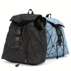 Geometric Argyle Pattern Flap Backpack Double Shoulder Bag