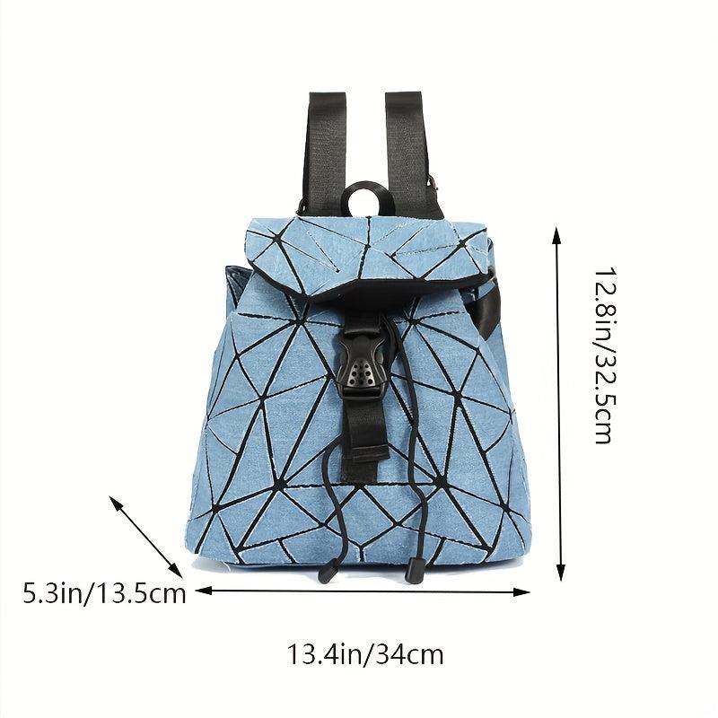Geometric Argyle Pattern Flap Backpack Double Shoulder Bag