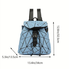 Geometric Argyle Pattern Flap Backpack Double Shoulder Bag