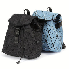 Geometric Argyle Pattern Flap Backpack Double Shoulder Bag