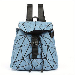 Geometric Argyle Pattern Flap Backpack Double Shoulder Bag
