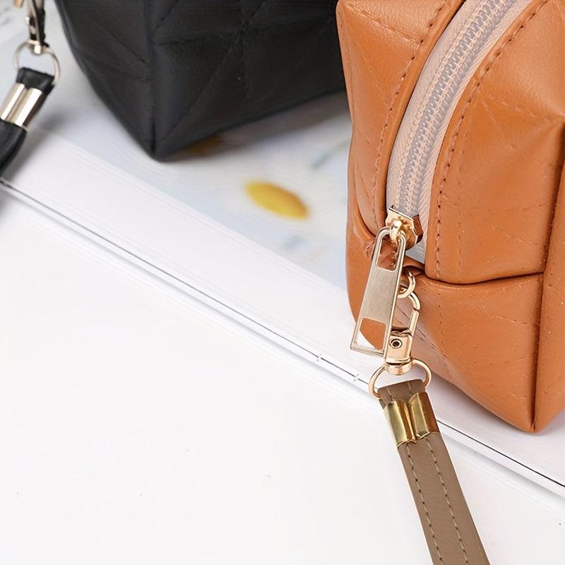 Portable PU Leather Toiletry Bag Waterproof Travel Storage