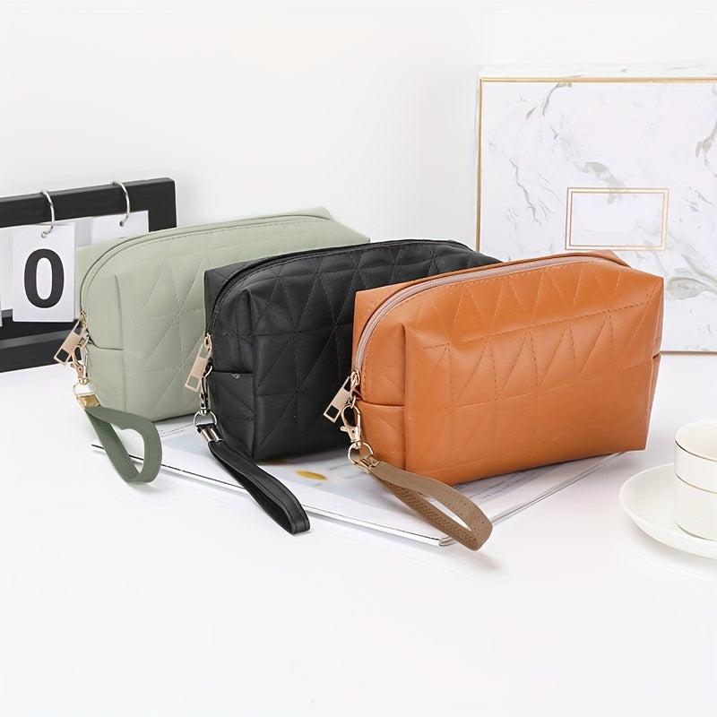 Portable PU Leather Toiletry Bag Waterproof Travel Storage