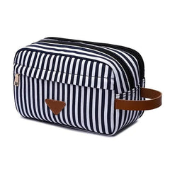 Cosmetic Bag Stripe Large Capacity Pouch Makeup Canvas Bag