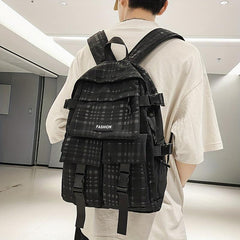 Solid Backpack Men's Large Capacity Travel Backpack