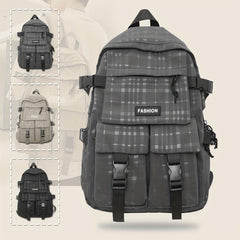 Solid Backpack Men's Large Capacity Travel Backpack