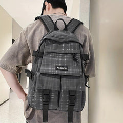 Solid Backpack Men's Large Capacity Travel Backpack