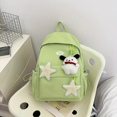 Large Capacity Star Pattern Backpack with Puppy Pendant